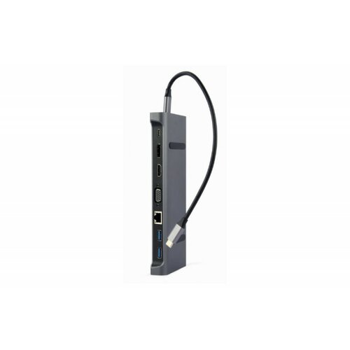 Cablexpert docking station A-CM-COMBO9-02 USB-C-HDMI/DP/VGA/3xUSB/PD/GLAN/Audio Cene