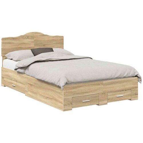  Okvir za krevet s uzglavljem Sonoma hrast 135 x 190 cm Slike