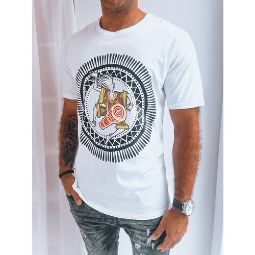 DStreet Biały t-shirt męski z nadrukiem Slike