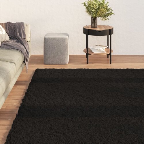 vidaXL perivi mekani čupavi tepih 160 x 230 cm protuklizni crni Cene