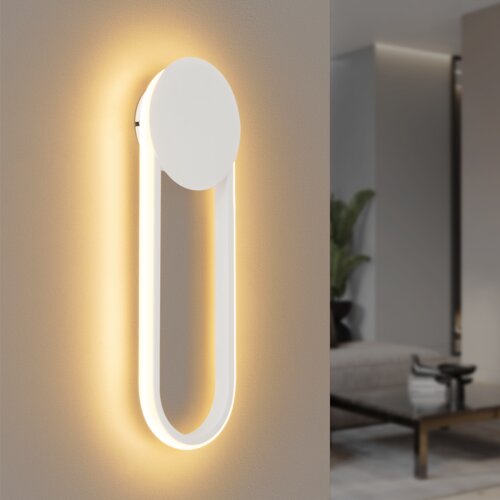 Nettlife Stenska LED stenska svetilka za notranjo uporabo - 12W, 41 cm stopni&amp;scaron;čna svetilka, bela hodni&amp;scaron;ka svetilka, moder dizajn, 3000K, (5000219970) Slike