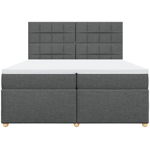  Krevet s oprugama i madracem tamnosivi 200 x 200 cm od tkanine Slike