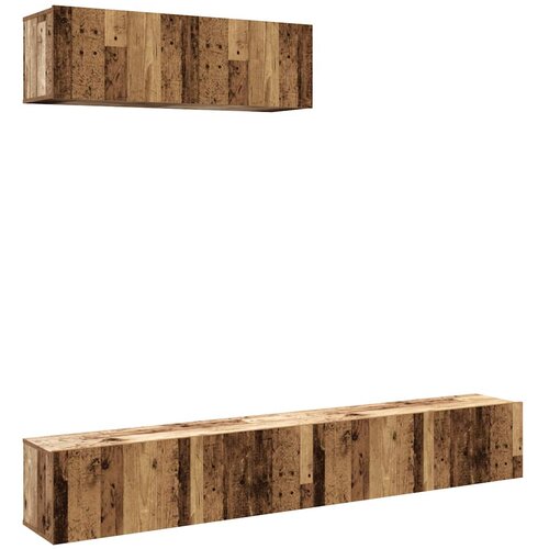 vidaXL Stenska TV omarica 3 kosa starinski les 100x30x30 cm, (21606765) Cene