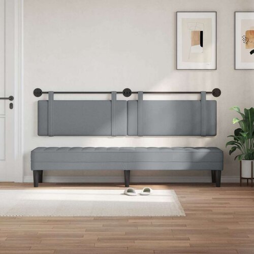  Držeće uzglavlje Zidne Svijetlo siva 210 x 55 x 5 cm tkanina - Svjetlosiva 200 cm bez LED svjetla Slike
