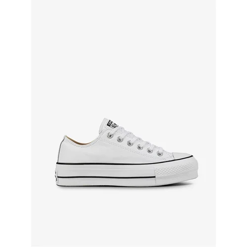 Converse White Women's Leather Sneakers on the Platform - Women