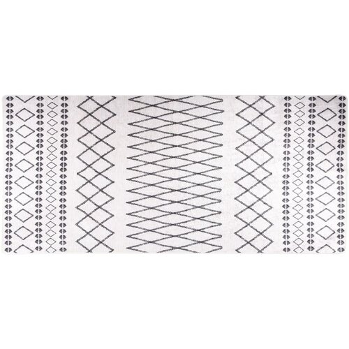 Perivi tepih 80 x 300 cm crno-bijeli Cijene