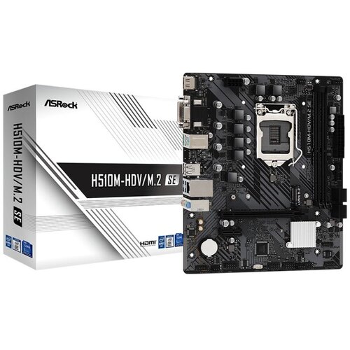 AsRock MB H510M-HDV/M.2 SE Intel H470, LGA1200, 2xDDR4 M.2, VGA, DVI, HDMI, micro ATX Slike