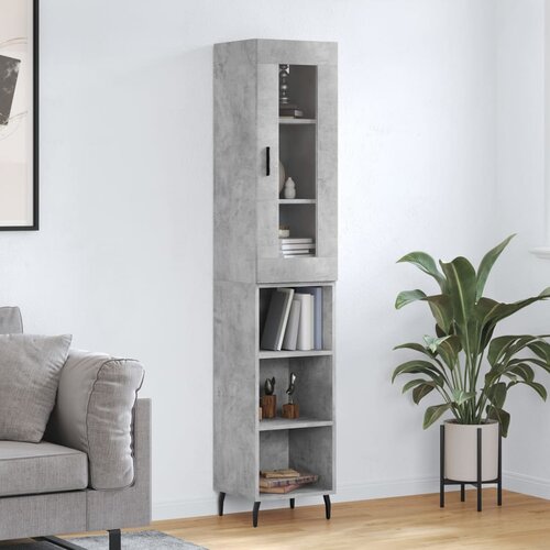 vidaXL Visoka komoda siva betona 34 5x34x180 cm od konstruiranog drva Cijene