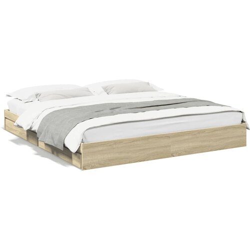 VidaXL Okvir za krevet s ladicama boja hrasta 180x200 cm Slike
