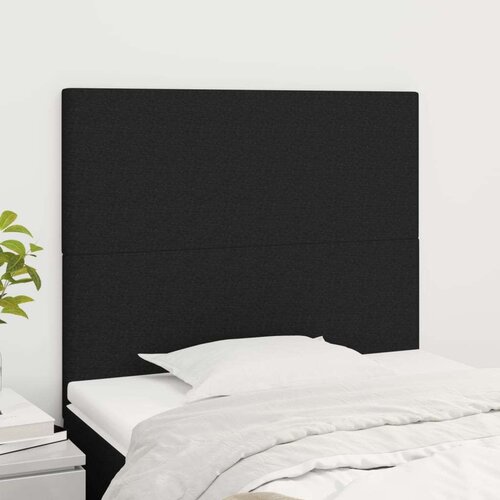  Posteljno vzglavje 2 kosa črno 100x5x78/88 cm blago, (20793940) Slike