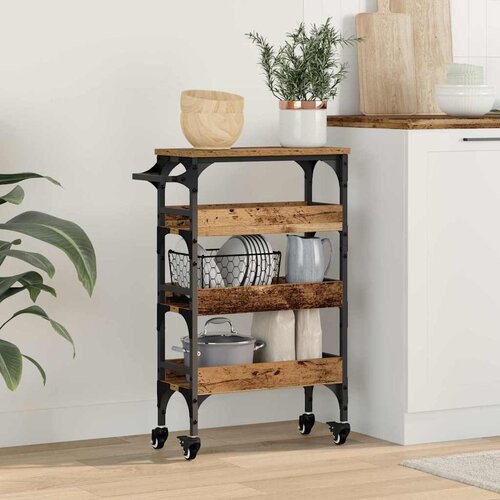 vidaXL Kuhinjski kolica Staro drvo 53 x 20 x 76 cm Konstruirano drvo Cijene