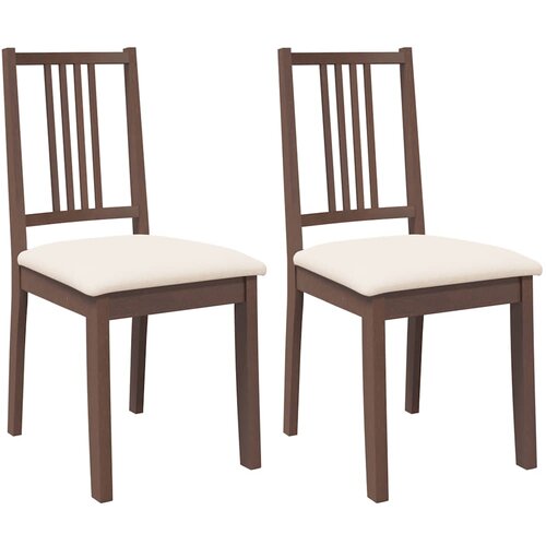 Maison Chic Jedilni stoli - Vzorci stoli z blazinami 2 kosa Brown Solid Wood Rubber A1471, (22031240) Slike