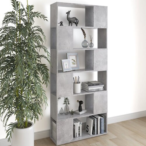 The Living Store Knjižna omara za razdelitev prostora betonsko siva 80x24x186 cm - Knjižna Omara Za Razdelitev Prostora, (21431209) Slike