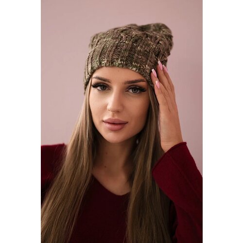 Kesi marka niezdefiniowana Cap with fleece Roksana K209 cappuccino + light khaki Slike