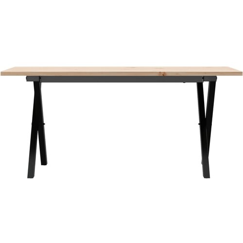  Stolić za kavu X-oblika 90x40x45 cm borovina i čelik Slike
