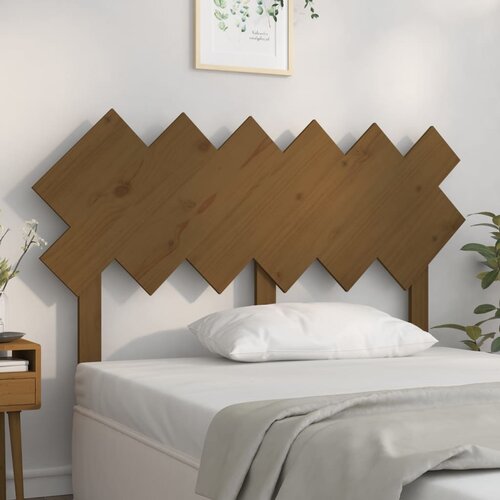 vidaXL Posteljno vzglavje medeno rjavo 132x3x81 cm trdna borovina Cene