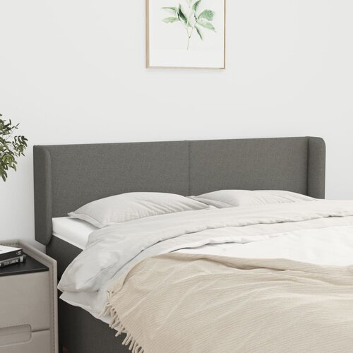 vidaXL Vzglavje z ušesi temno siv 147x16x78/88 cm blago Cene