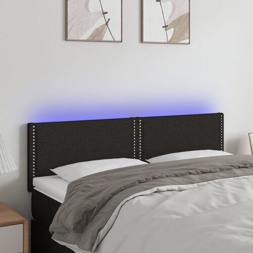  LED uzglavlje crno 144x5x78/88 cm od tkanine Cijene