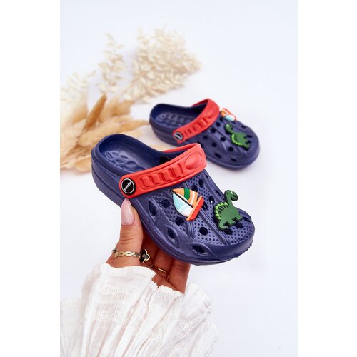 Kesi Kids Foam Lightweight Sandals Crocs Navy Blue Sweets Cene