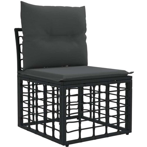  Set vanjskih sofa 13 pcs Crna i tamno siva Poliester - Crna i tamno siva sa stolom Slike
