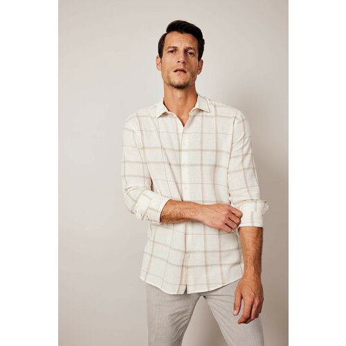 Defacto Modern Fit Woven Plaid Long Sleeve Shirt Slike