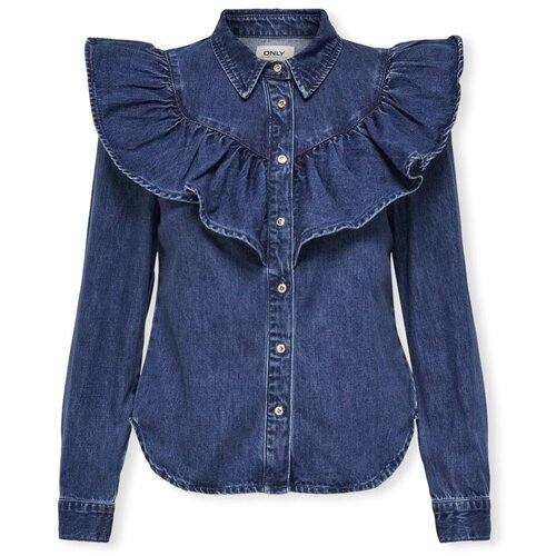 Only Topi & Bluze Noos Indigo Shirt - Dark Blue Denim Modra Cene