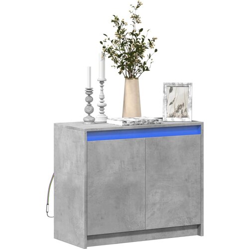 vidaXL Komoda z LED betonsko siva 72x34x61 cm inženirski les Cene