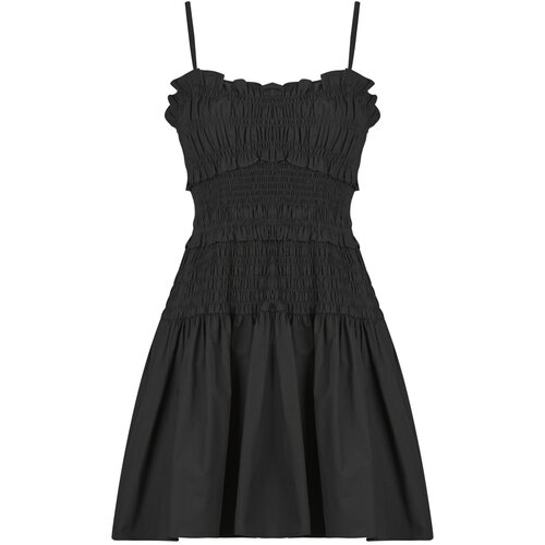 Michael Kors POPLIN SMOCKED MINI DRESS Crna Cijene
