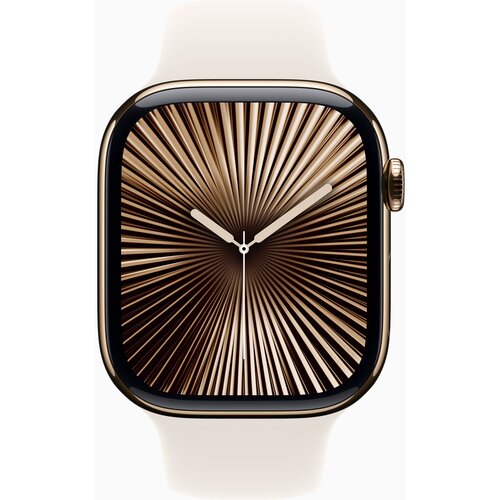 Apple Watch S10 Cellular 46mm Gold titanium case with Starlight sport band - M/L, (21681416) Slike