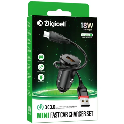  Digicell single port QC3.0 car charger set Mirco