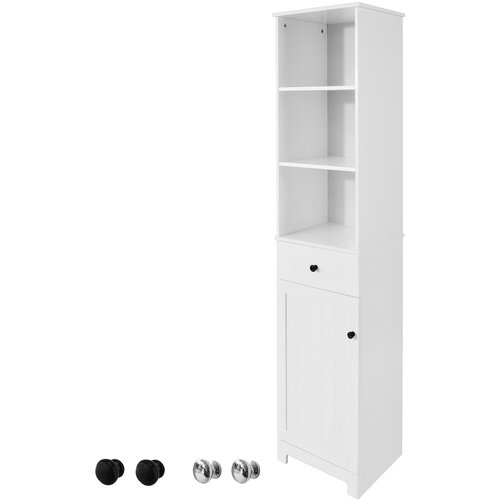 SoBuy kopalniška visoka omarica s tremi odprtimi predali v beli barvi v stilu minimalizma, (20814798) Cene