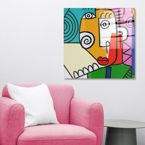 Wallity CAM4013_7070 multicolor decorative tempered glass painting Cene