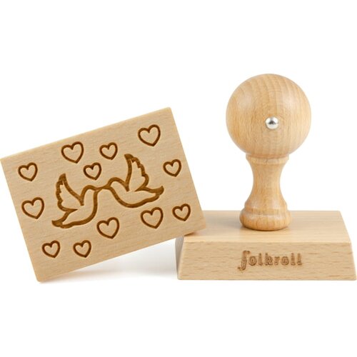 folkroll Heart Doves pečat za piškote, 70 x 50 mm Cene
