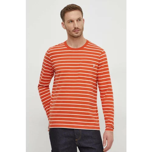 PepeJeans Pamučna majica dugih rukava Costa boja: narančasta, s uzorkom