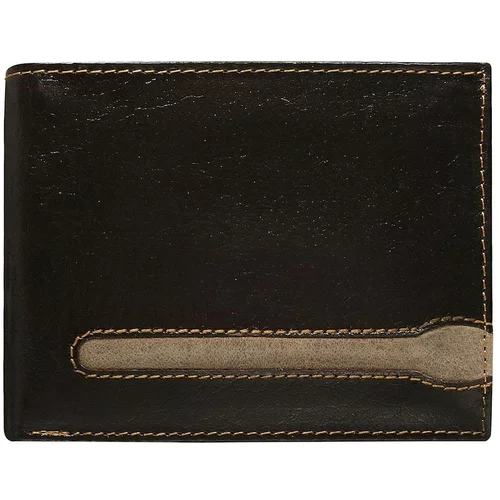 Fashion Hunters Men's brown wallet made of genuine leather