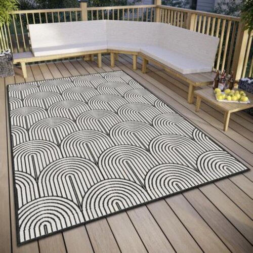 Hanse Home Crno-bijeli vanjski tepih 120x170 cm Pangli Black &amp;ndash; Slike