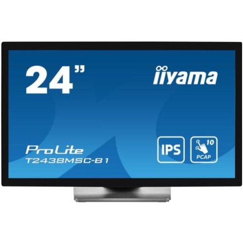 Iiyama monitor led T2438MSC-B1 23.8” 10pt optical bonded pcap touchscreen ips 1920 x 1080 600 cd/m² 5ms stylus, finger, glove optical bonding pcap, metal housing, anti fingerprint coating, waterproof touch function - T2438MSC-B1 Cene