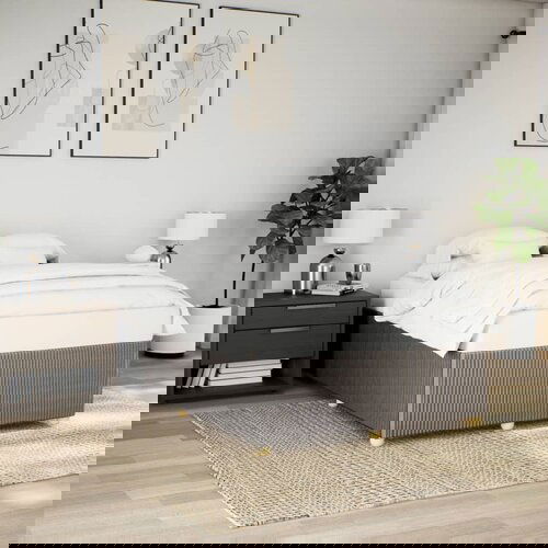 VidaXL Okvir za krevet bez madraca smeđesivi 140x200 cm od tkanine Slike