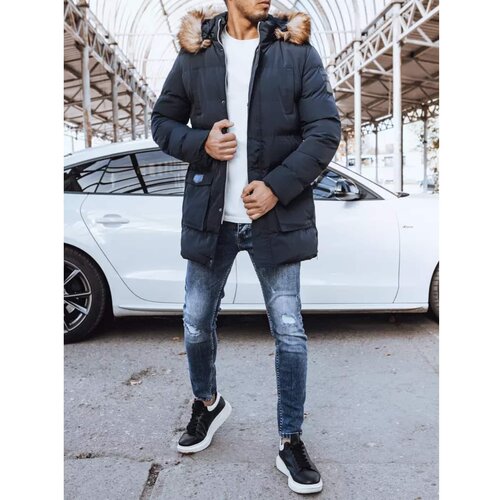 DStreet Navy blue men&amp;#039;s quilted winter jacket TX4273 Slike