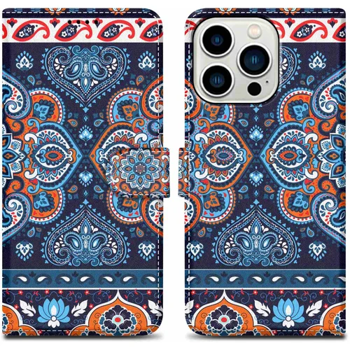 Cadorabo Ohišje, združljiv z Apple - Design Blue Mandala št. 1 - Zaščitni pokrov z magnetnim zapiranjem, funkcijo stojala in režo za kartico, (20604097)