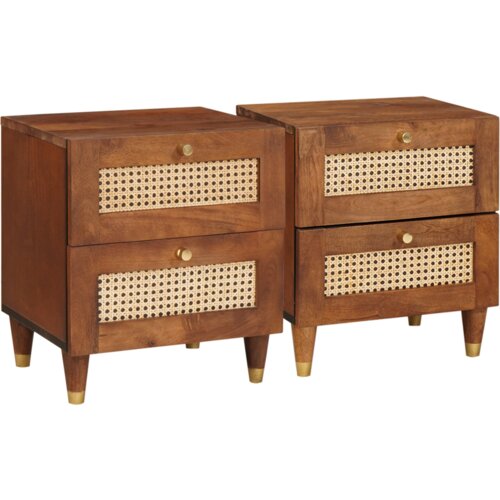 VidaXL Noćni ormarići s ladicama 2 pcs 40 x 33.5 x 46 cm Slike