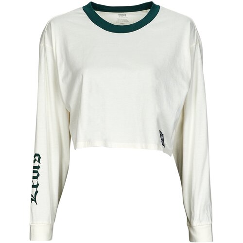 Levi&amp;#039;s Majice z dolgimi rokavi GRAPHIC LS CROP REESE Bela Slike