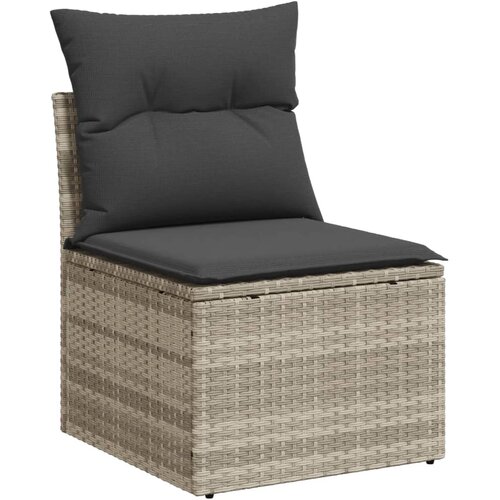  9-dijelni set vrtnih sofa od poliratana s jastucima svjetlosivi Slike
