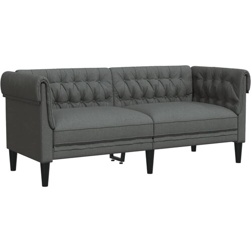 Maison Chic kavč - Sofa - Kanape dvosed Chesterfield temno siva tkanina, (21726527) Cene