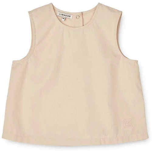 Liewood Pamučna bluza za bebe boja: bež, glatka
