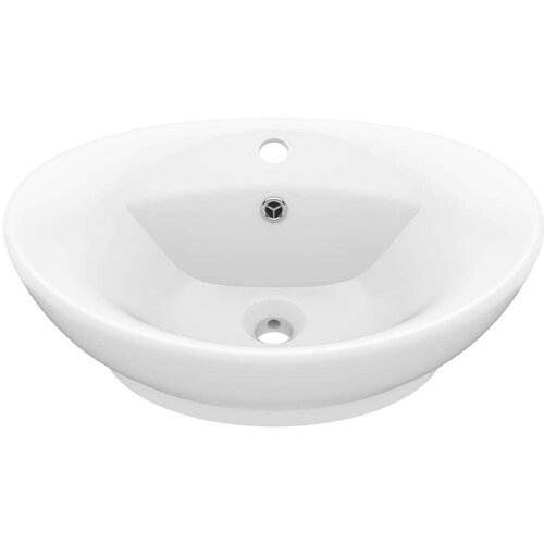 VidaXL Razko&amp;scaron;en umivalnik ovalen mat bel 58,5x39 cm keramika Slike