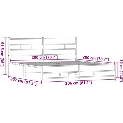  okvir kreveta bez madraca smeđa boja hrasta 200x200 cm Slike
