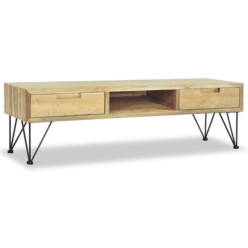 Maison Chic TV omarica - TV stojalo - Televizijska omarica 120x35x35 cm trdna tikovina, (21699802) Slike