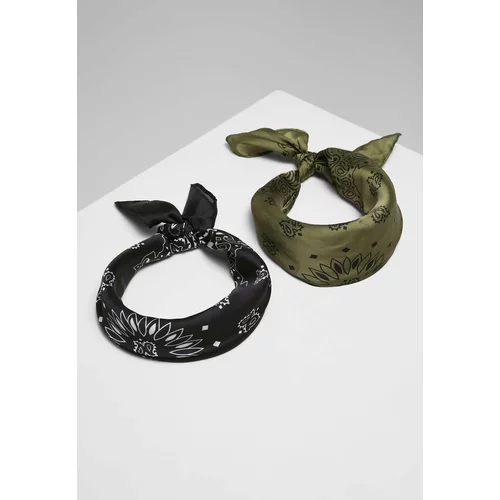 Urban Classics Accessoires Satin scarf 2-pack blk/olive