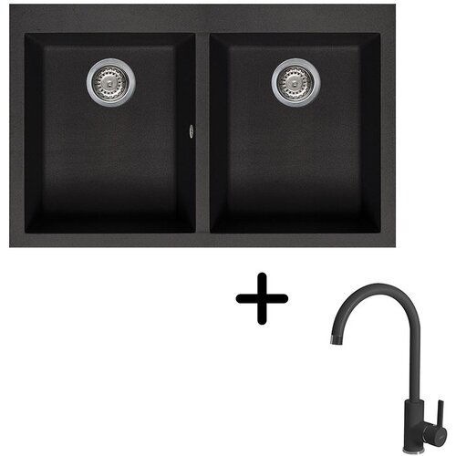  Sudoper Elleci Quadra 350 + slavina C01 Nero Cijene